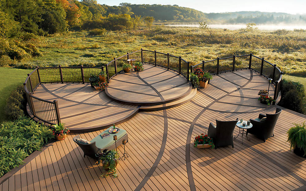 unique deck design with three leave patterns 